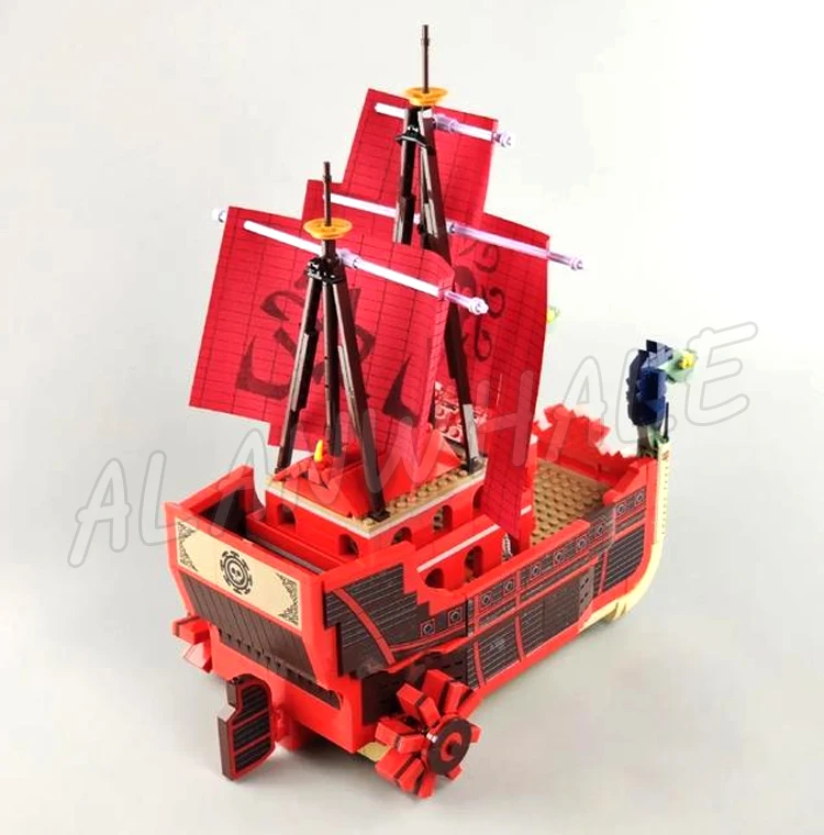 1099pcs Pirates of Nine Snakes Perfume Yuda Female Emperor Red Sea Boat Ship SY6296 Building Blocks toys Compatible With Model