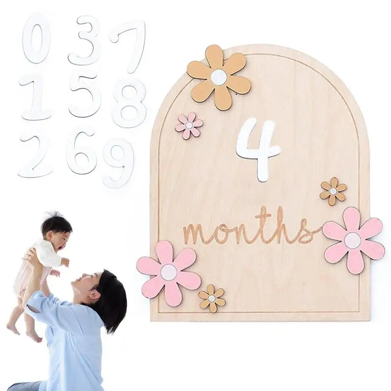 Sinal de anúncio de bebê, margarida fofa, sinal de anúncio de nascimento mensal, cartões de marco, estúdio fotográfico, adereços, placas de nome para