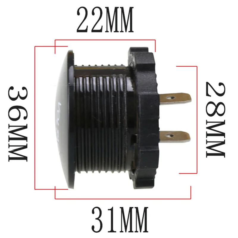 Cyfrowy woltomierz LED Okrągły wodoodporny do samochodu Marine Motorcycle Truck RV ATV Tester napięcia akumulatora 12V-48V