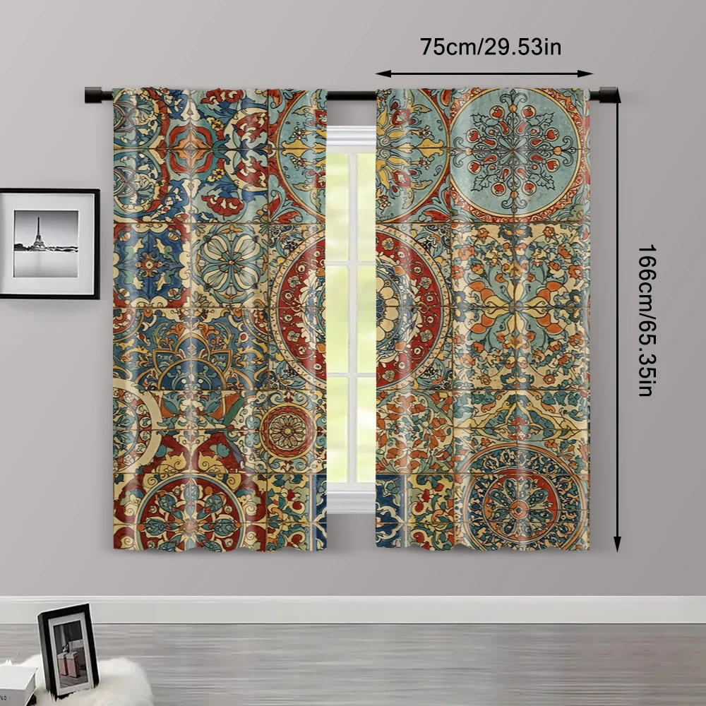 2 шт., оконные шторы, разноцветные цветы, защищающие конфиденциальность, праздничный декор стен, подходящий для сезонных украшений