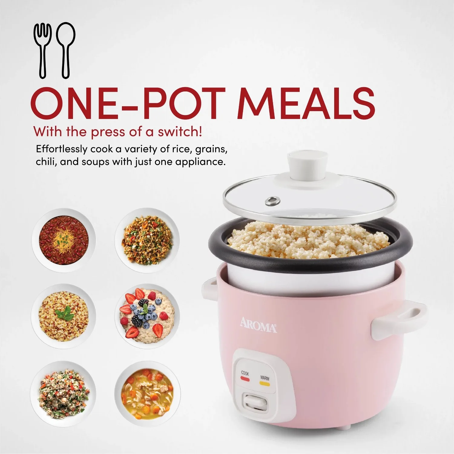 Can cook rice can stew soup can stir fry three-in-one small pot pink/Blue/White