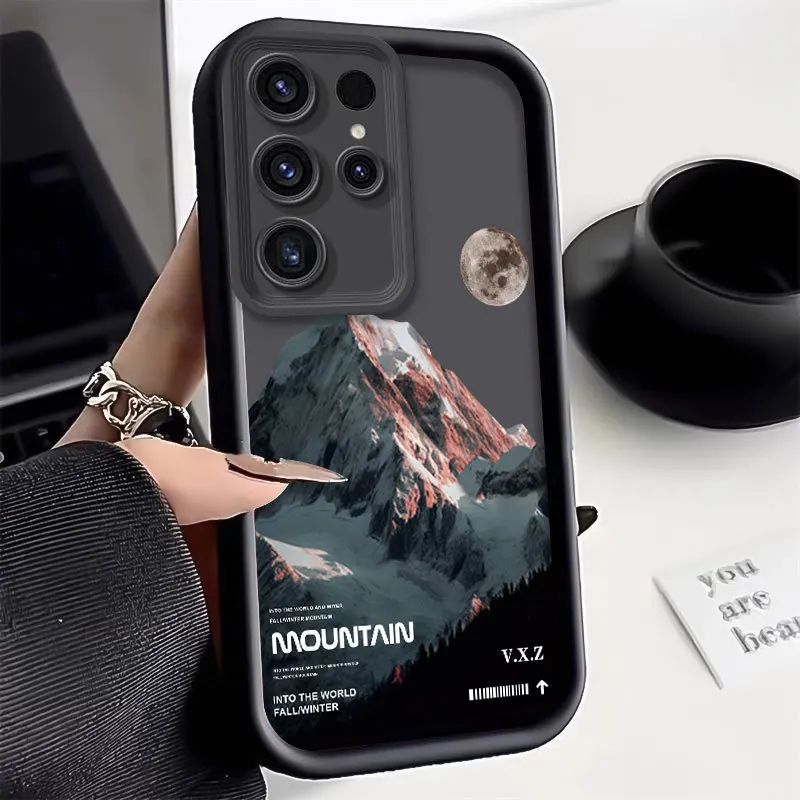 New Snowy Mountain Scenery Silicone Case For sumsung S21 S22 S23 S24 Plus FE Ultra A54 A 53 A52 Bumper Soft Protectiou cover