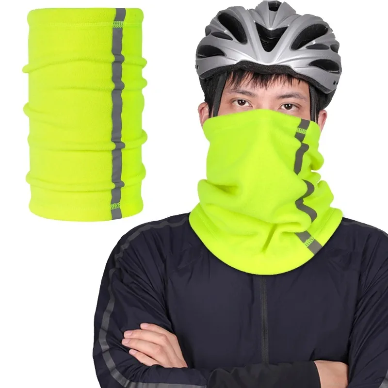 Outdoor Winter Warm Fleece Neck Scarves Reflective Skiing Neck Cover Mask Motorcycle Half Face Mask Scarf Riding Biker Windproof