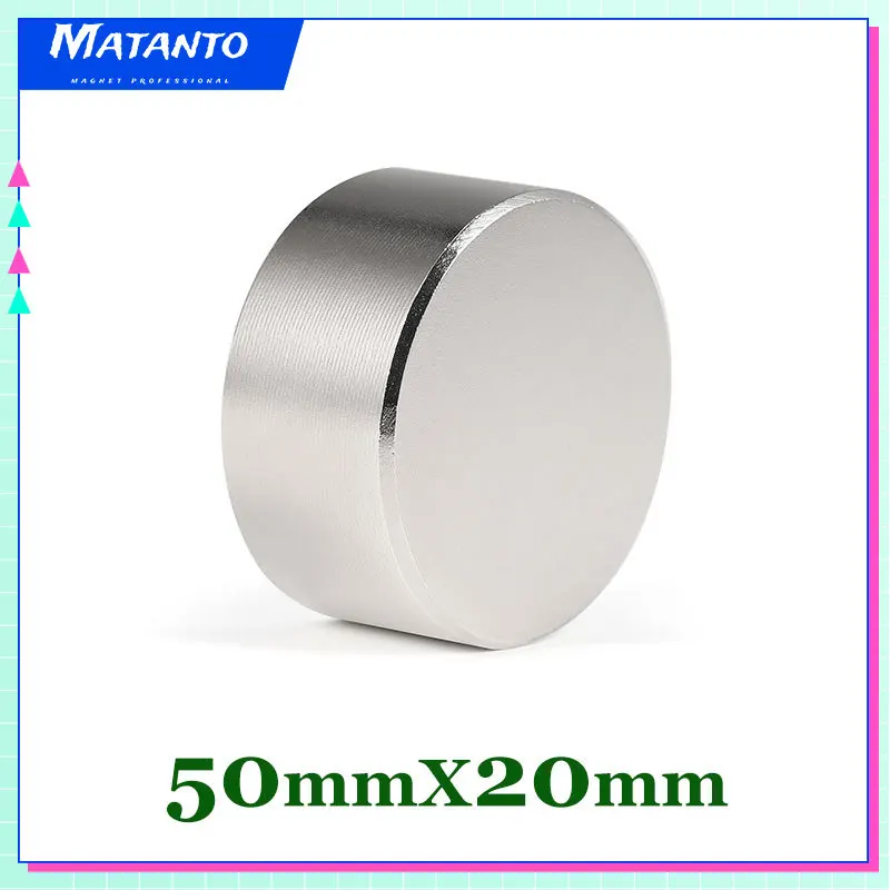 

50x20mm Super Strong Neodymium Magnets 50x20 Big Round Disc Rare Earth Permanent Circular Magnet For DIY, Building,Crafts