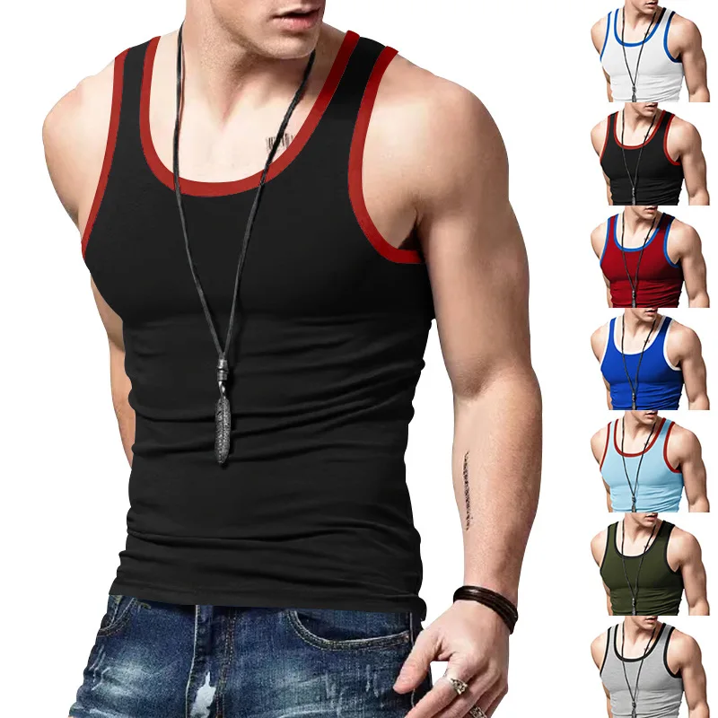 NEW Summer Men's sports Tank Top Breathable Quick Drying camisole Gyms men vests Elastic Fitness Sleeveless tops Running Vest