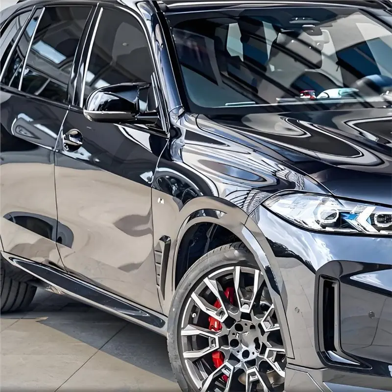 سيارة سبويلر الجانب الهواء الحاجز تنفيس الكسوة لسيارات BMW X5 G05 2024-2025 اكسسوارات الزجاج Blacjk