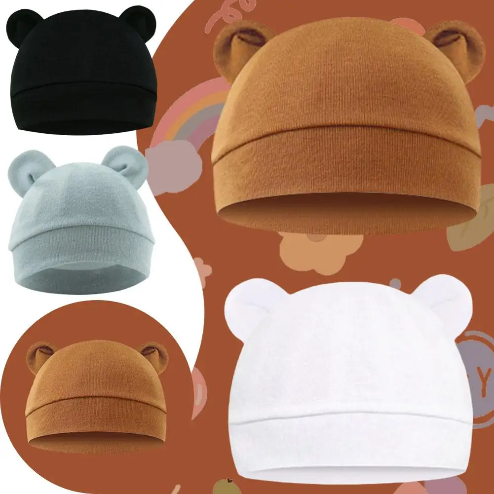 Beanie Respirável Confortável para Bebês, Head Cap, Bear Baby Safe 0 a 6 Meses, U6U6, Outono e Inverno