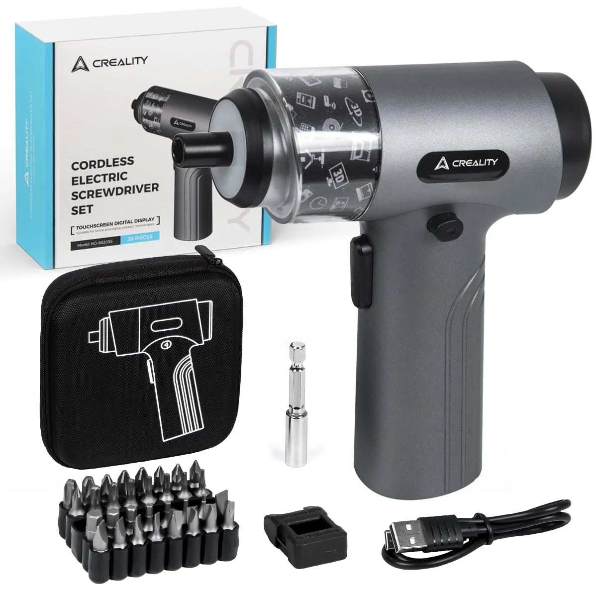 

Беспроводная электрическая отвертка Creality 3,7 В с 32 шт. стальными отвертками CRV, 7-скоростные инструменты для 3D-принтера