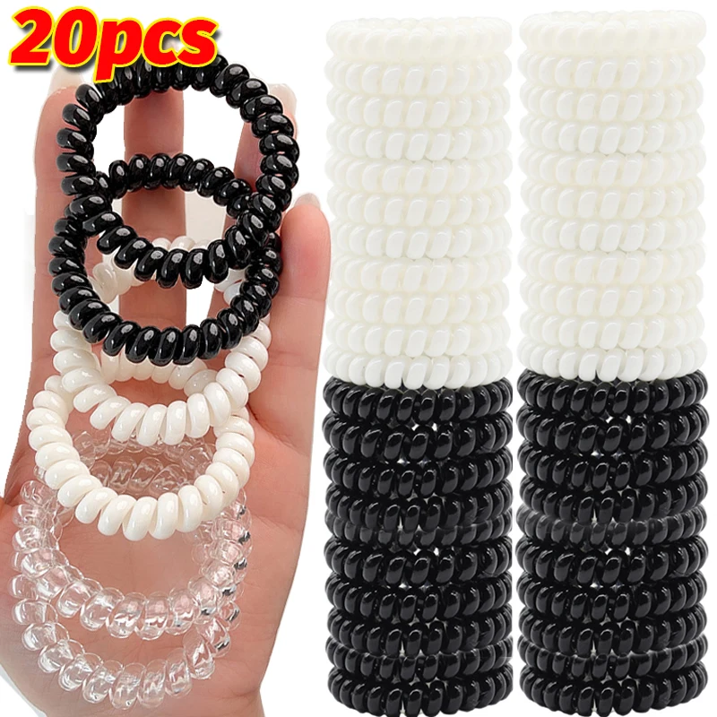 1-20Pcs Telephone Cord Scrunchies Spiral Hair Circles Without TraceDurable Elastic Hairs Ties Fashion Korean Simple Accessories