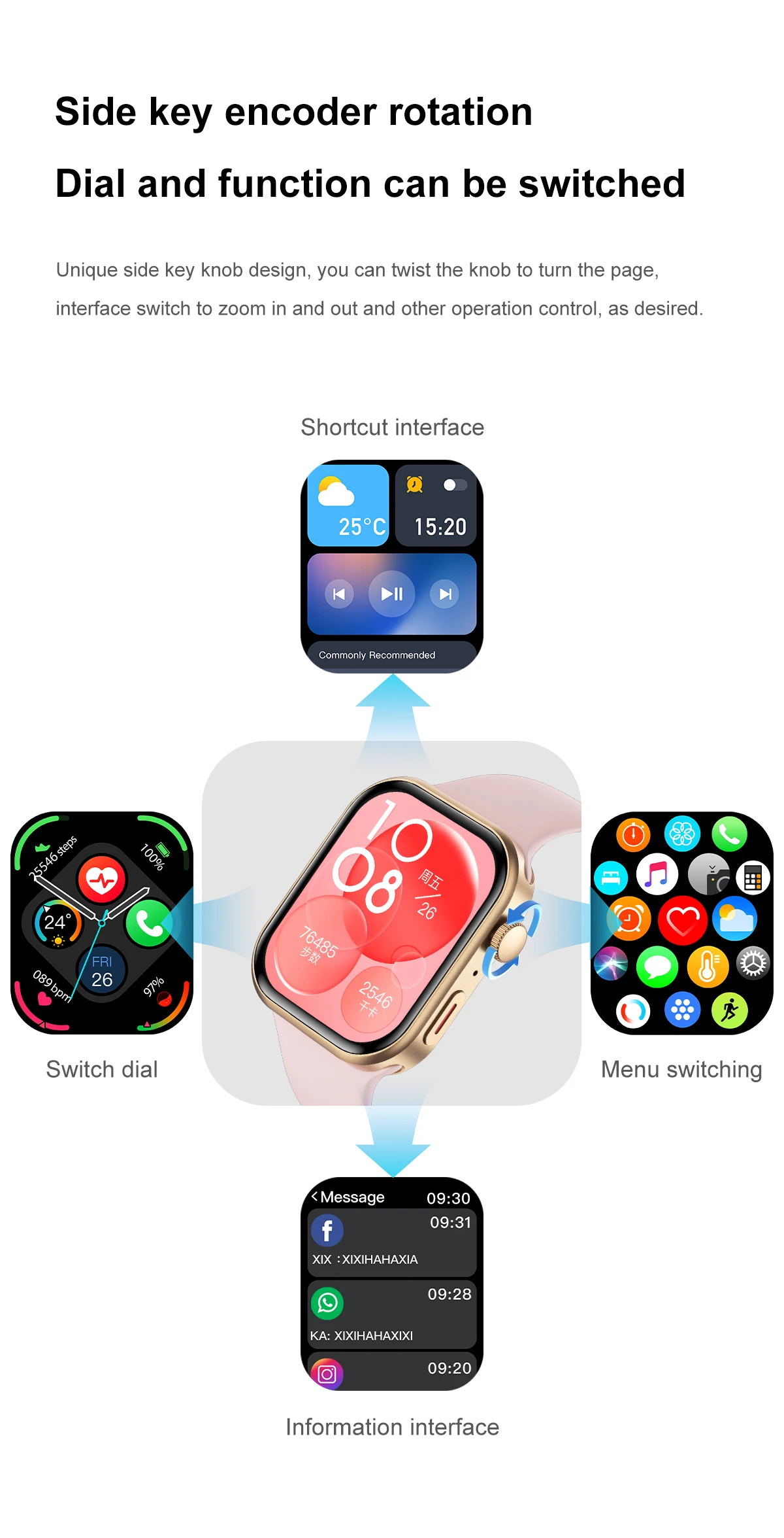 LIGE Ultra Smart Watch 3 Armbänder für Männer und Frauen, AMOLED, Herzfrequenz, Bluetooth, Anruf, Sport, Fitness, wasserdicht, Smartwatch für iOS und Android – Detail 7