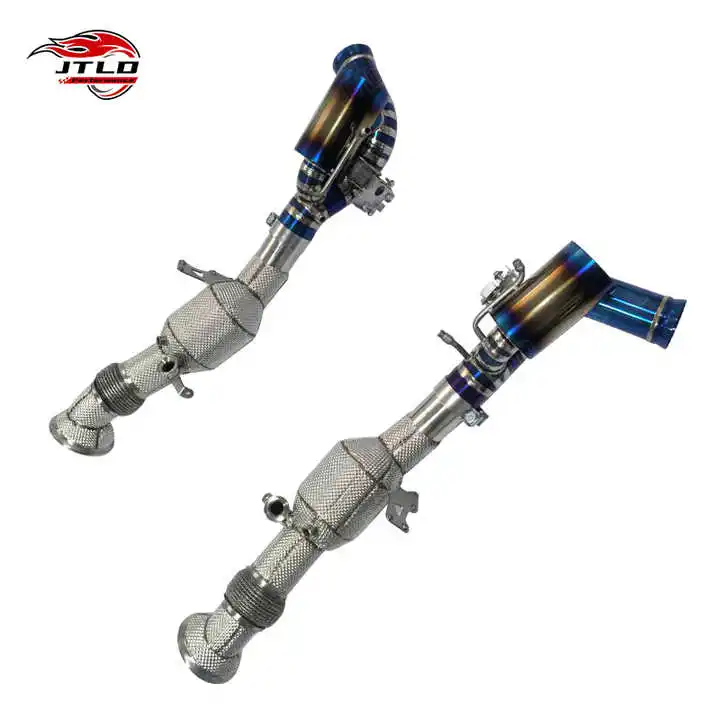 Titanium Performance Frontpipe Valvetronic Exhaust System For Ferrari 296 With OEM Valve