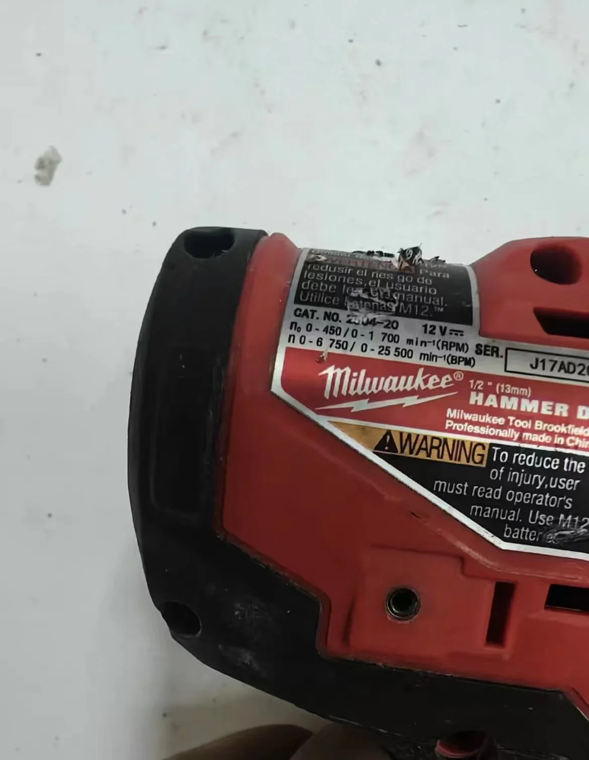 Milwaukee M12 FUEL 1/2 in. Hammer Drill 2504-20 TOOL ONLY! Nice! Brushless,SECOND HAND