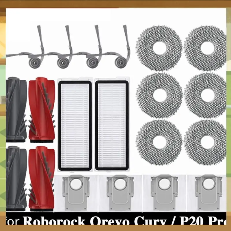 

For Roborock Qrevo Curv Vacuum Cleaner Accessories Main Roller Side Brush Hepa Filter Mop Cloth Dust Bag-BAAX