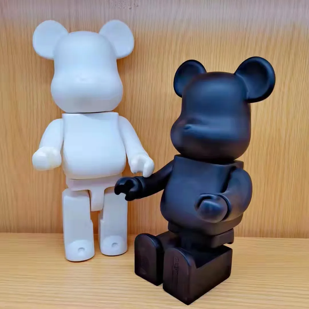 The lowest price 2pcs 28cm 400% bearDIY Paint Medicom Trendy Toys white and black PVC Action Figure