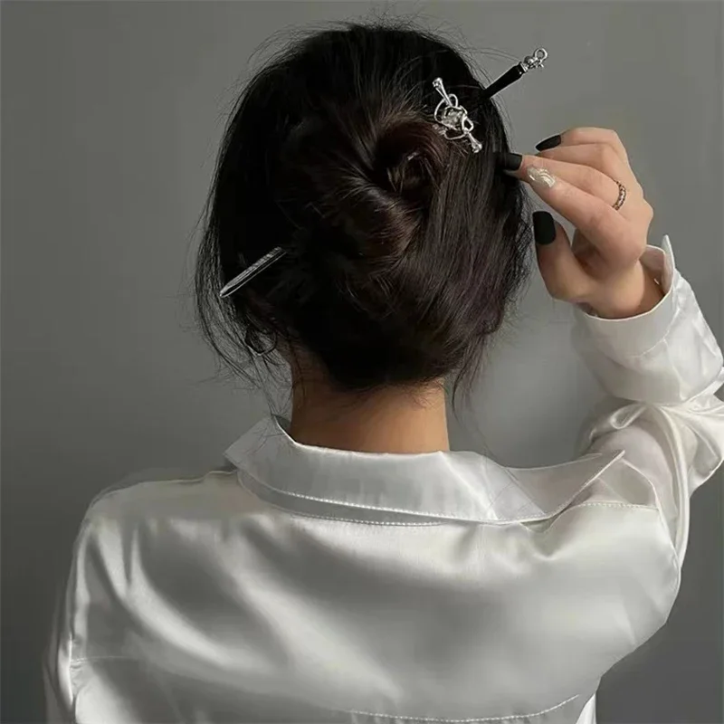 2023 Punk Metal Sword Hairpin Chinese Simple Hair Sticks Hairpins for Women DIY Hairstyle Design Tools Hair Accessories Jewelry