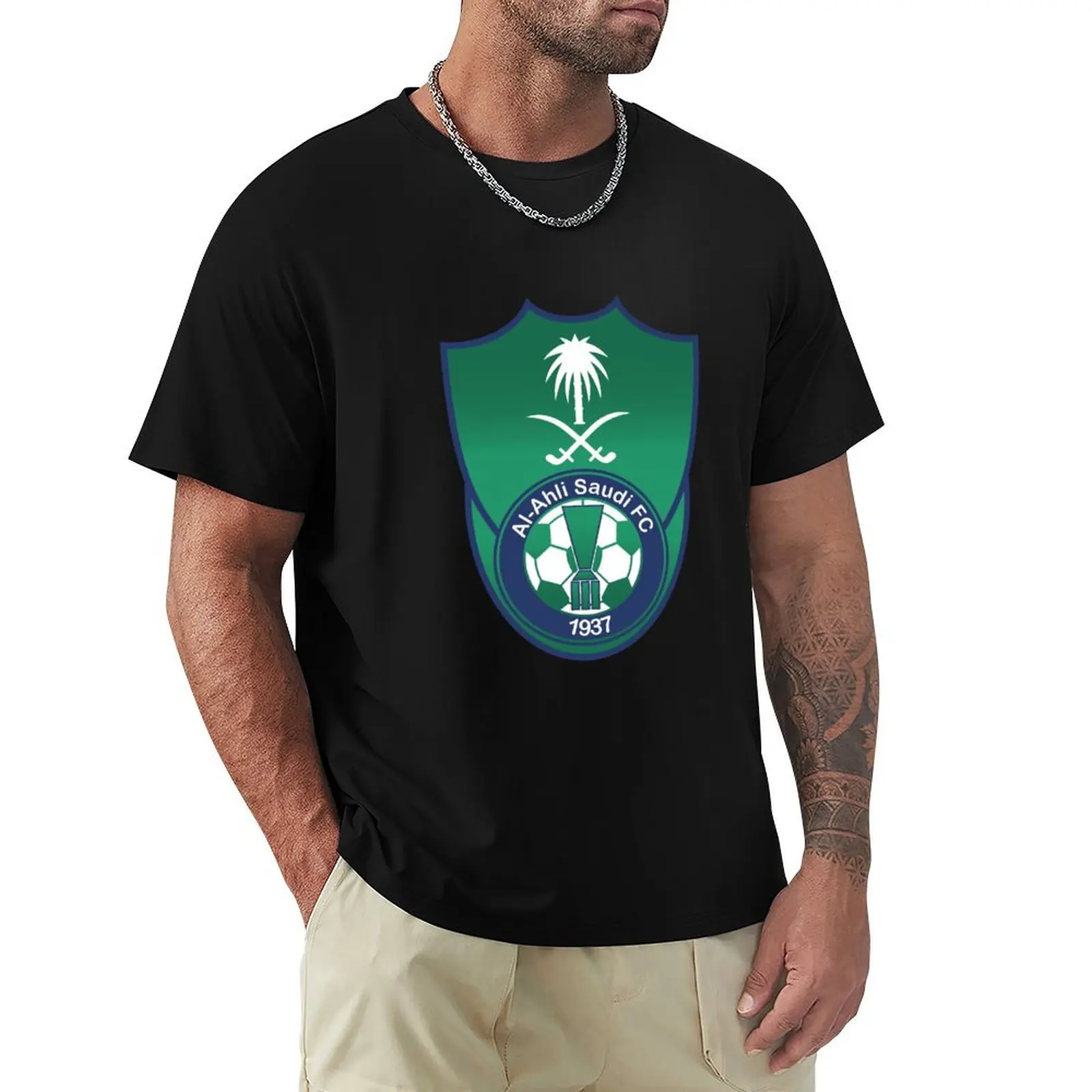 Camiseta al-ahli saudi fc, camisa de verano con cerradura azul, camisa de entrenamiento para hombre