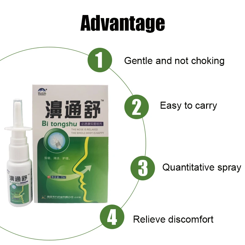 Chinese Traditional Medical Herb Spray Nasal Sprays Chronic Rhinitis Nasal Discomfort Nasal Drop Nose Itch Cool Herb Nose Care