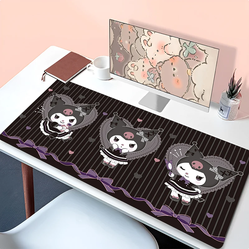 

Sanrio Purple Cute Mouse Pad Kuromi Kawaii Anime Girl Desk Mat PC Gaming Accessories Keyboard Pad Gamer Cabinet Mousepad Carpet