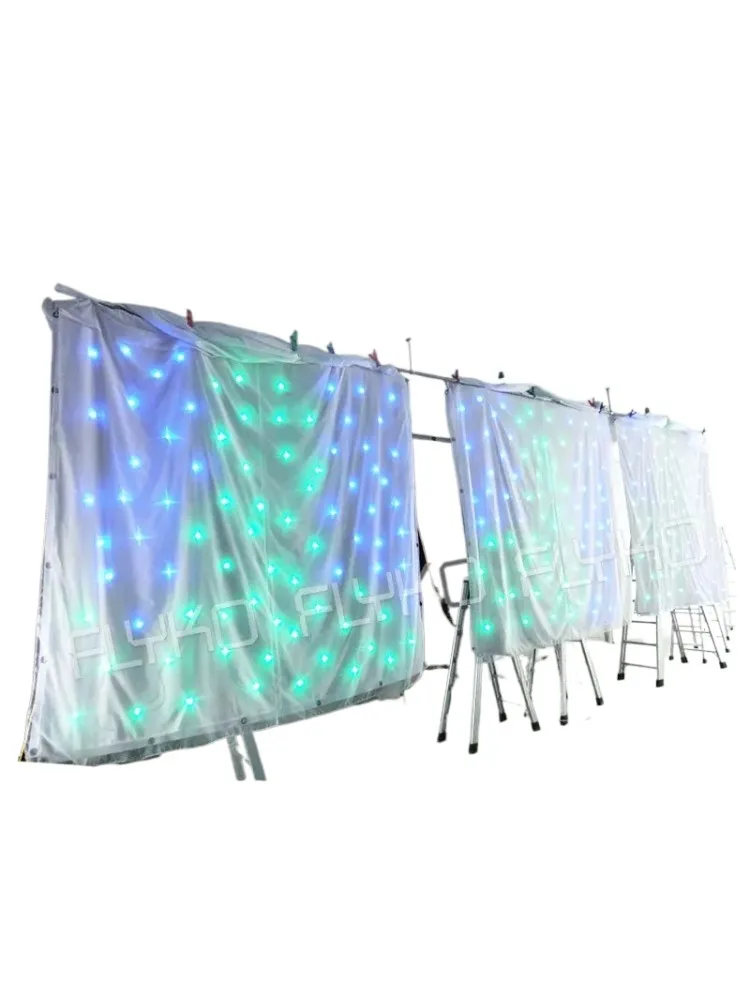 Free shipping l led lamp 3x2m White starry sky cloth LED Starry Twinkling Warm White Star Curtain DMX512 For Stage