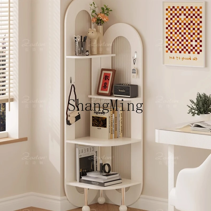 

LXY cream wind solid wood corner cabinet small apartment living room dining side storage cabinet