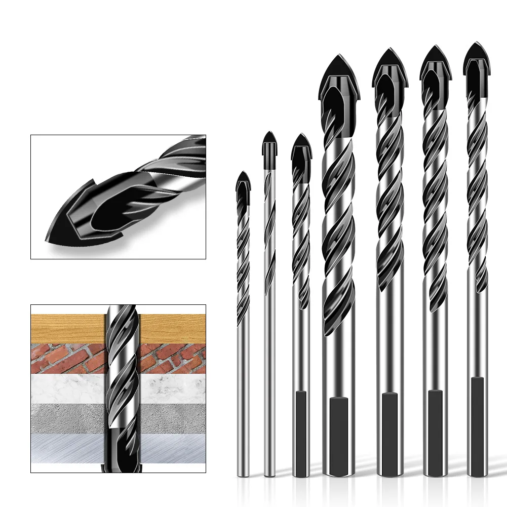 

3-12 Threaded Triangle Tungsten Steel Wall Ceramic Tile Concrete Drilling Bit Marble Hard Alloy Overlord Diamond Electric Drill