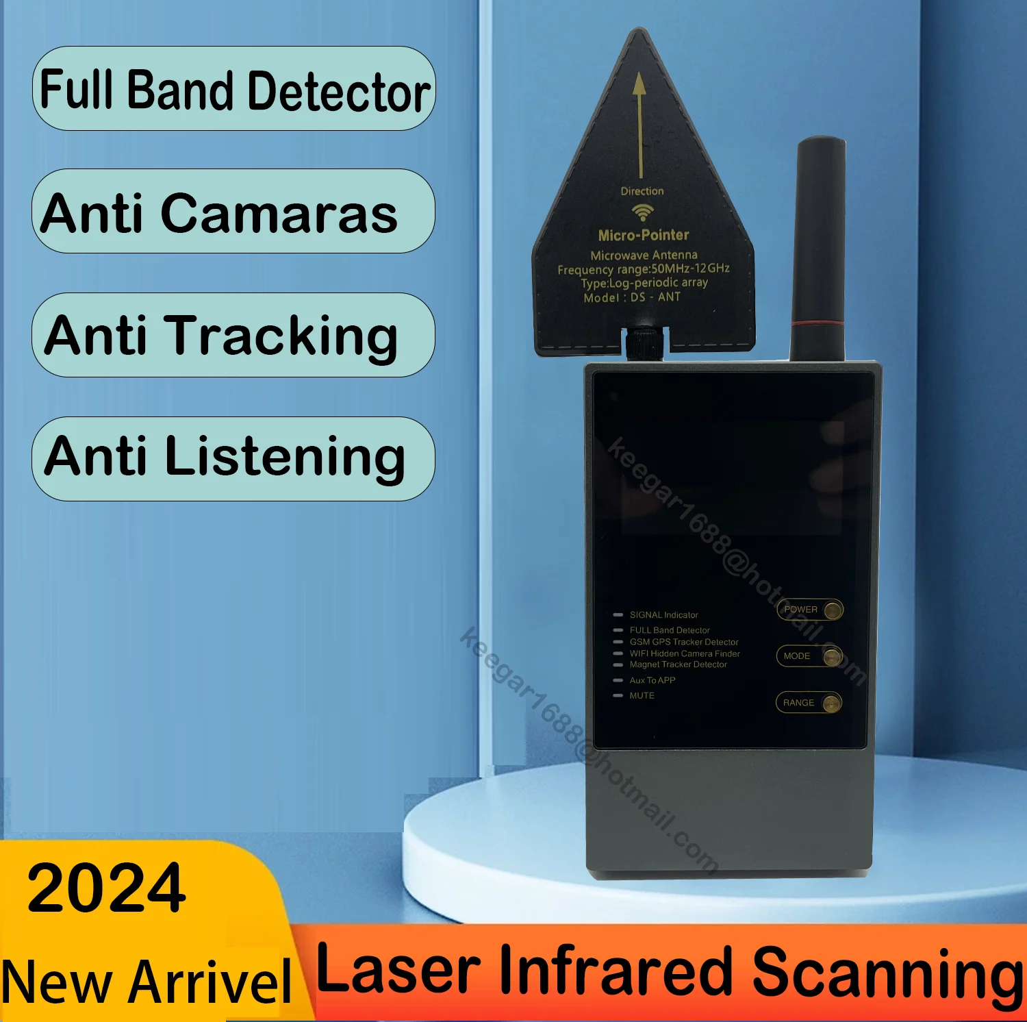 Full-Band 8GHz 12GHz Signals Detector Hidden Cameras GSM/GPS Tracker Mini Bug Finder RF Magnetic AI Detection Anti-Eavesdrop