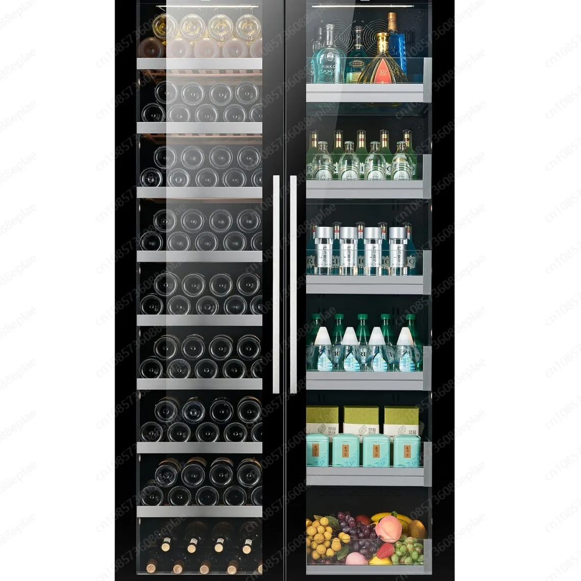 Double door food freezer supermarket convenience store vertical cabinet large capacity beverage freezer