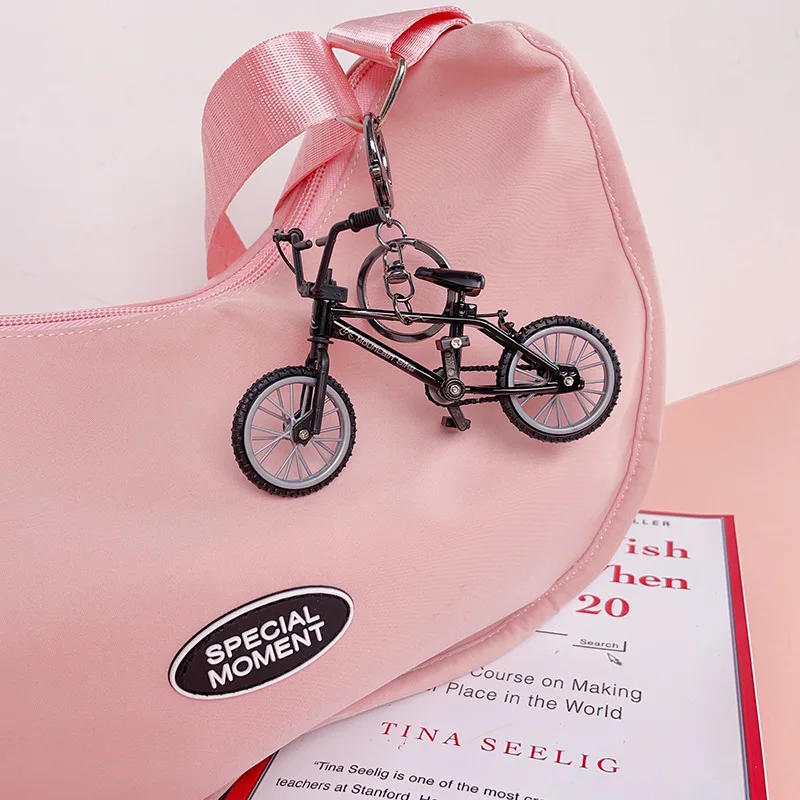 Alloy Model Bicycle Keychain Mini Diecast Metal Finger Mountain