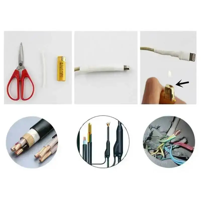 127pcs Black Heat Shrink Tube Wires Wrap Tubing Wire Connect Cover Protection Cable Sleeve Electric Waterproof Shrinkable 2:1