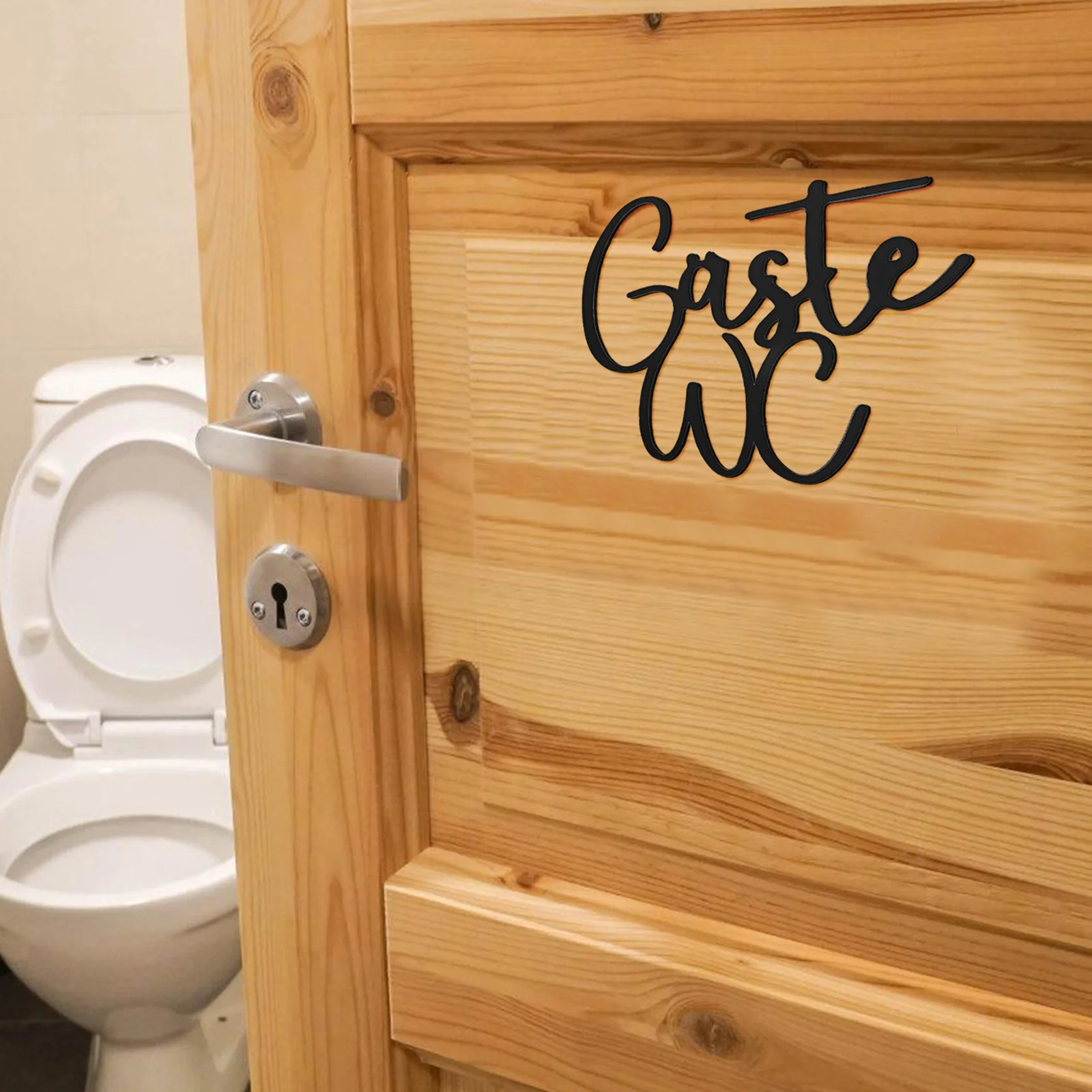 

Durable Acrylic Bathroom Sign Stylish Restroom Door Sticker Easy Installation for Business Home Decor Mens Bathroom Sign