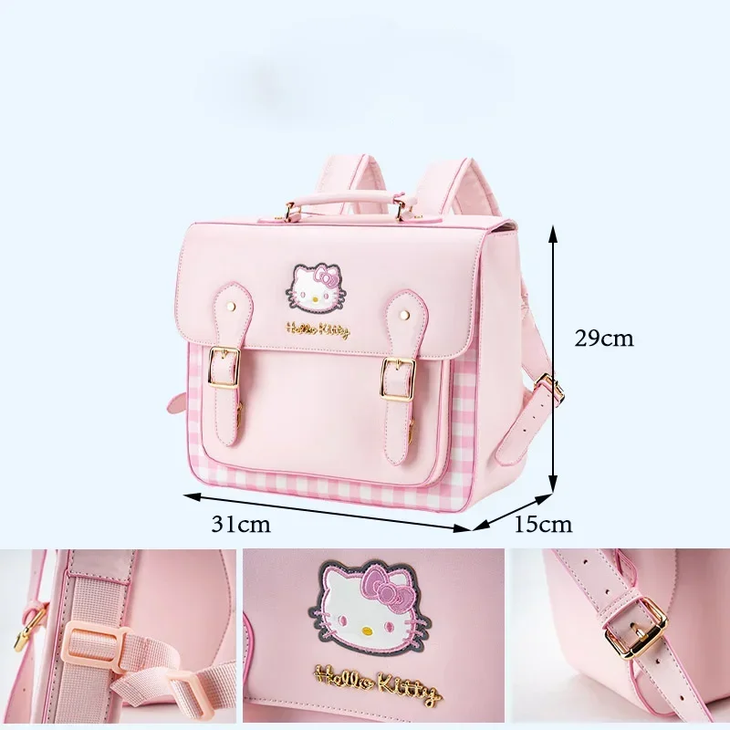 Hello Kitty Embroidery Schoolbag Sanrio Kids Cartoon Girls Princess Toddler Backpack Kawaii Bag Small Bookbag PU+EVA Fashion