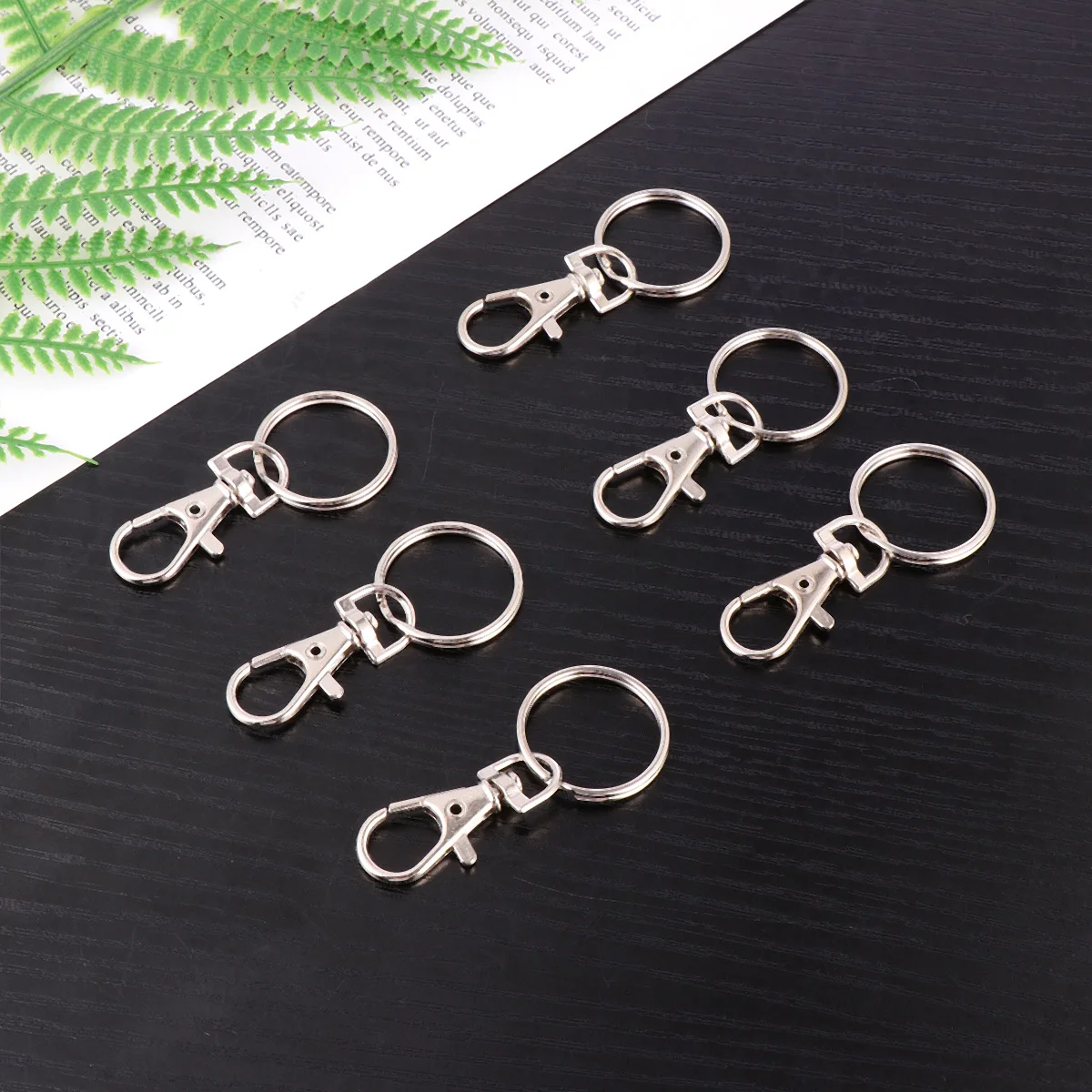 

30 pcs Dog Buckle Key Rings Durable Metal Snap Hook DIY Craft Project Keychain Accessories Anti Rust Jewelry