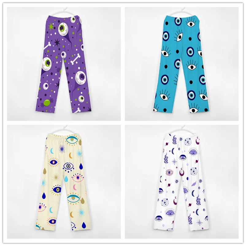 Evil Eyes Pattern Cute Pajama Pants Mens Womens Lounge Pants Super Soft Unisex Sleep Pajama Bottoms with Pockets Drawstring