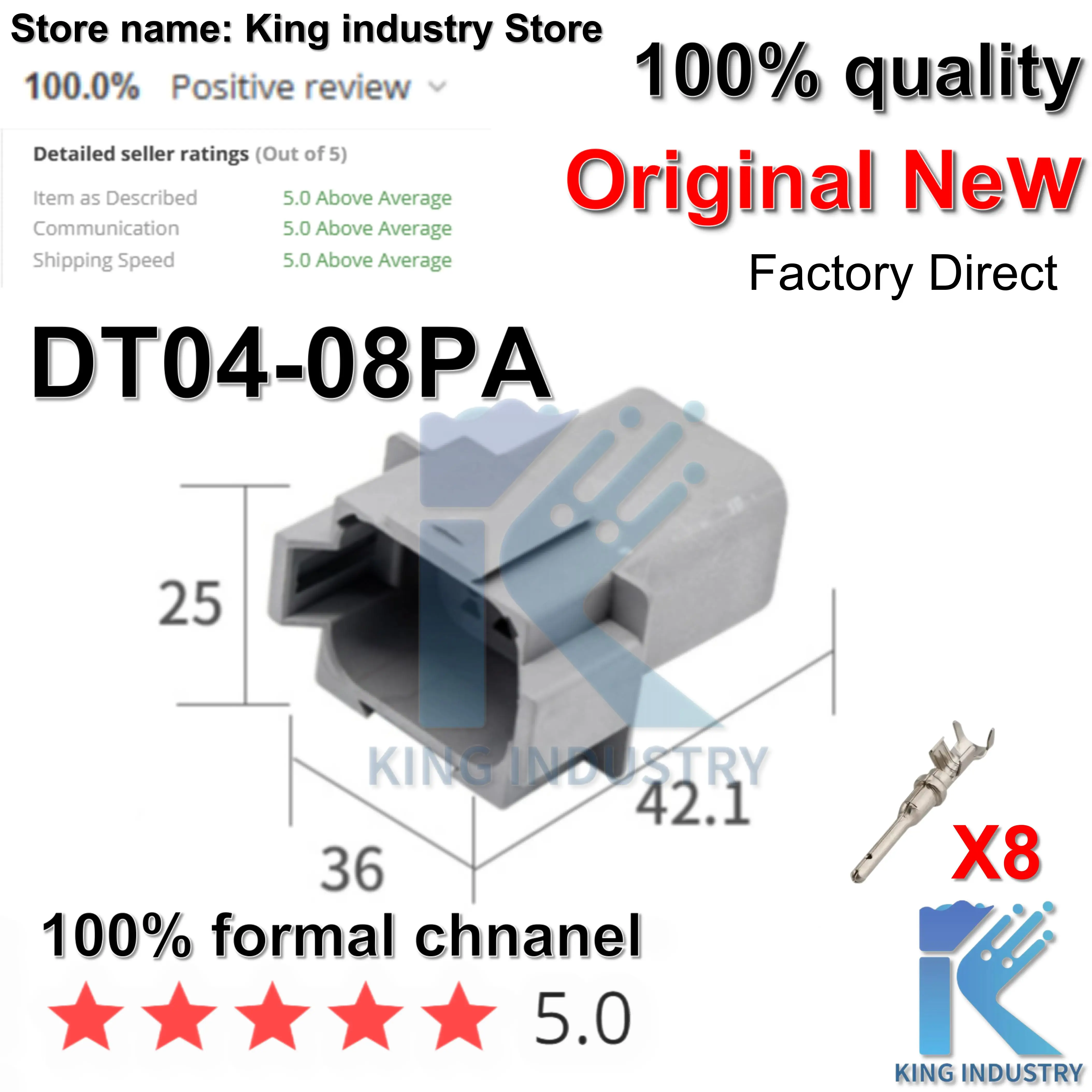 【50sets】 DT04-08PA/DT06-08SA  Automotive Connectors Waterproof Male Female