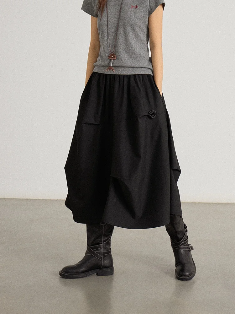 

Юбка-миди с высокой талией и асимметричными складками Passion, женская, из полиэстера, весна-лето 2026