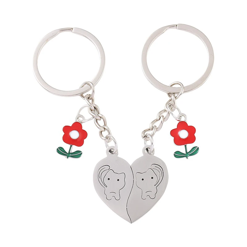 2 шт./компл. брелок для пары, милый кулон с сердечком, брелок для ключей дружбы, сумка для ключей от машины, ювелирные аксессуары
