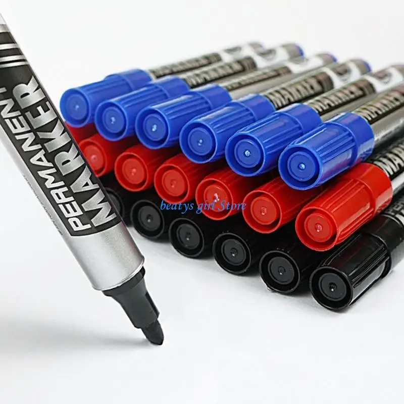 

C7AB 12 шт. 0,7 мм, перманентные маркеры с тонким наконечником для маркировки, письма на бумаге, пластиковые диски, упаковка,