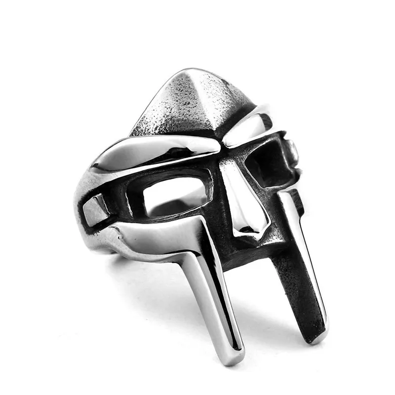 Goth Retro Mask MF DOOM Rings Gladiator Punk Egyptian Pharaoh Male Ring Hip Hop Jewelry Accessories Gift Collection