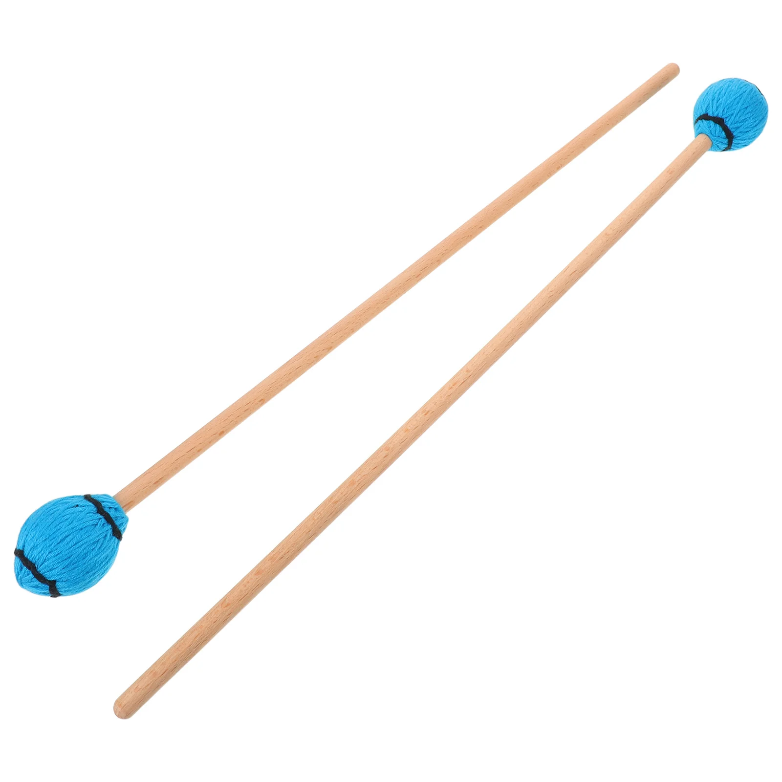 

1 Pair Blue Marimba Mallets Wooden Handle Durable Percussion Xylophone Drumsticks For Music School Events Glockenspiel Chime