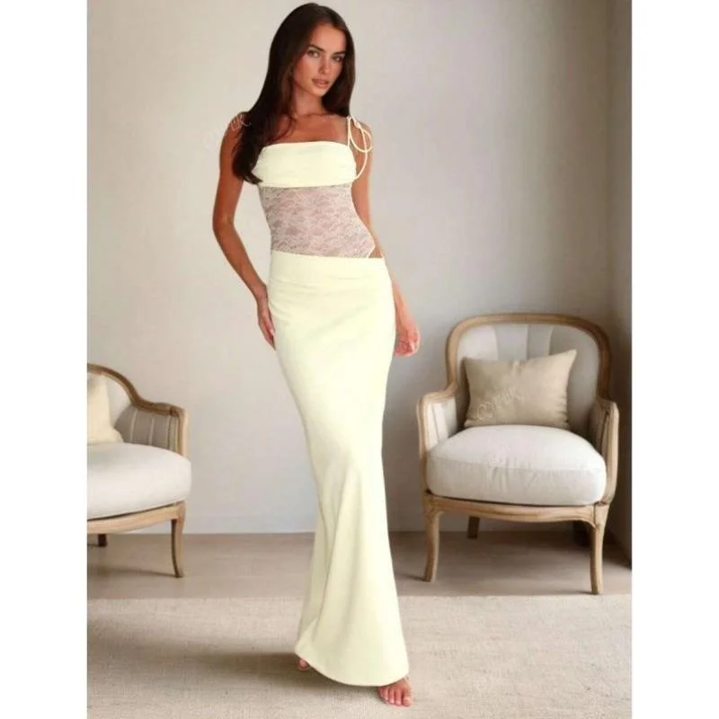 

O 96665 Women's Sexy Lace Carison Holiday Wedding Par Cross-Border New Sle Casual Sports Suit Seven-Quarter Sve