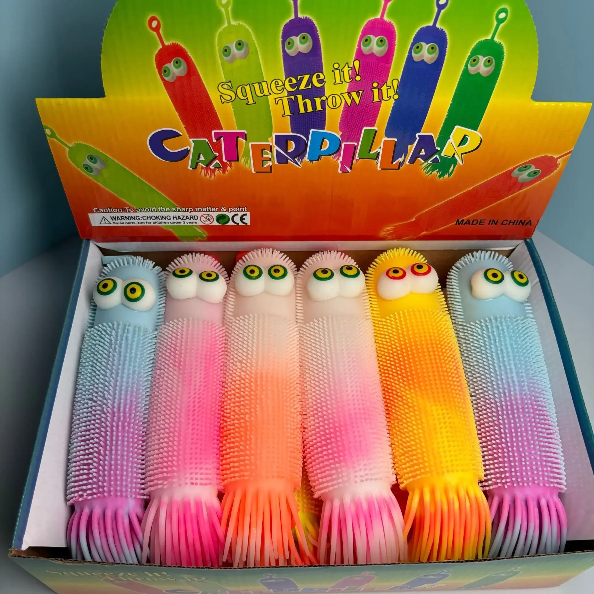 

2026New cartoon cute corn caterpillar luminous pinching soft and interesting decompression children's toy birthday gift