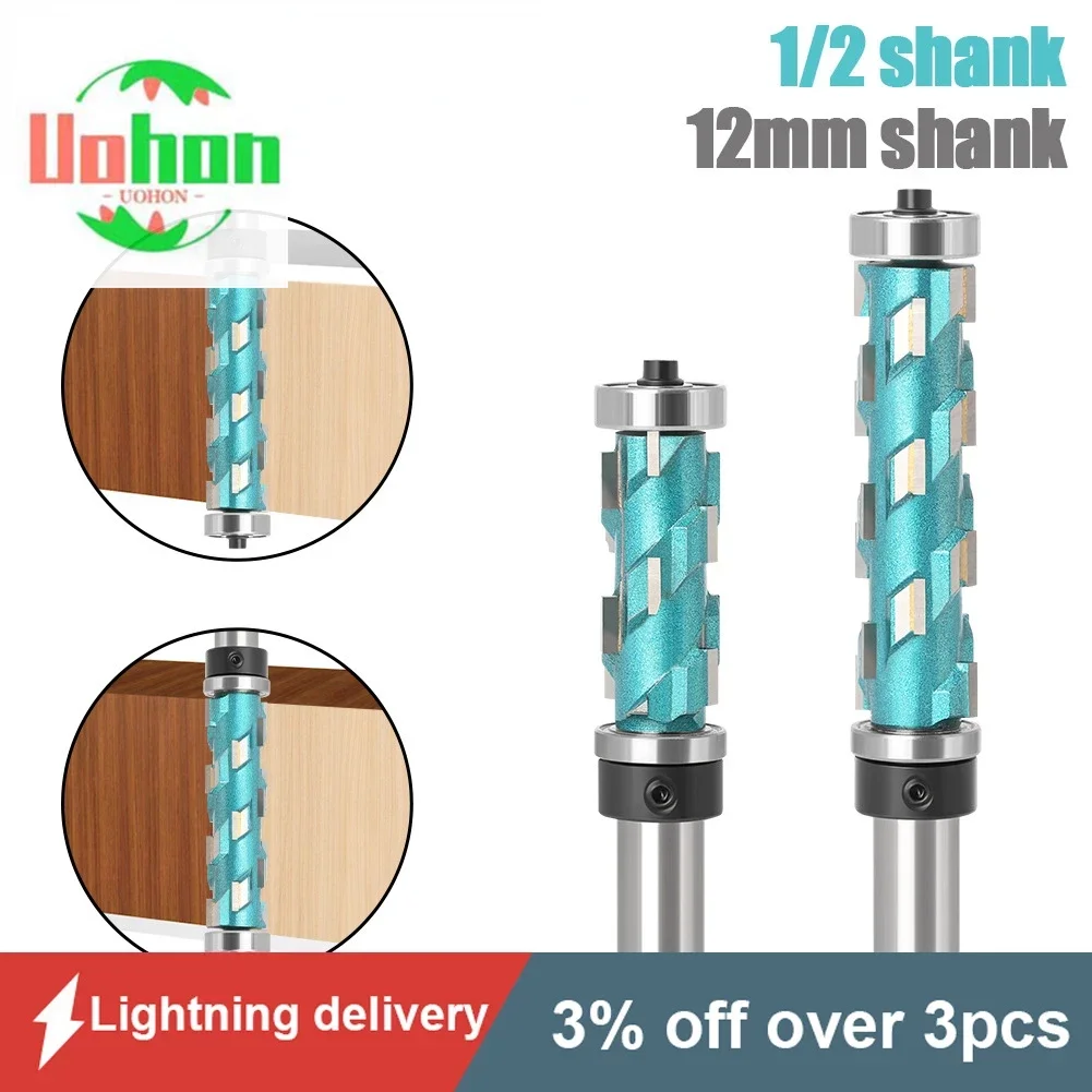 

Spiral Flush Trim Router Bits Set Woodworking Tools 1/2 Inch 12mm Shank Compression-cut End Mill Face Wood Milling Cutter