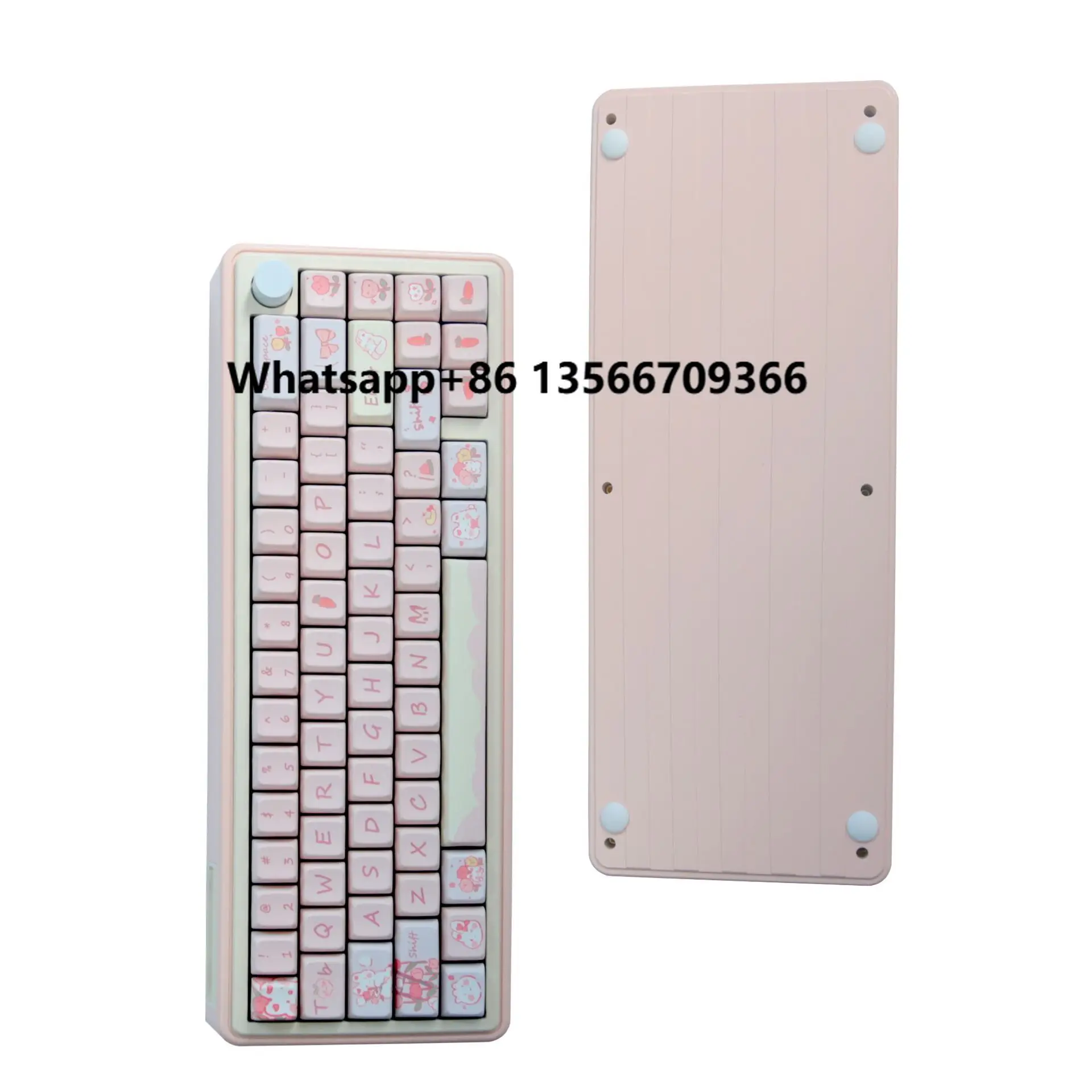 

CNC LMK67 Blue Keyboards Customs Barebone RGB Hot-swap BT Wired Wireless Gaming Mechanical Kb Media Buttons DIY Keycaps
