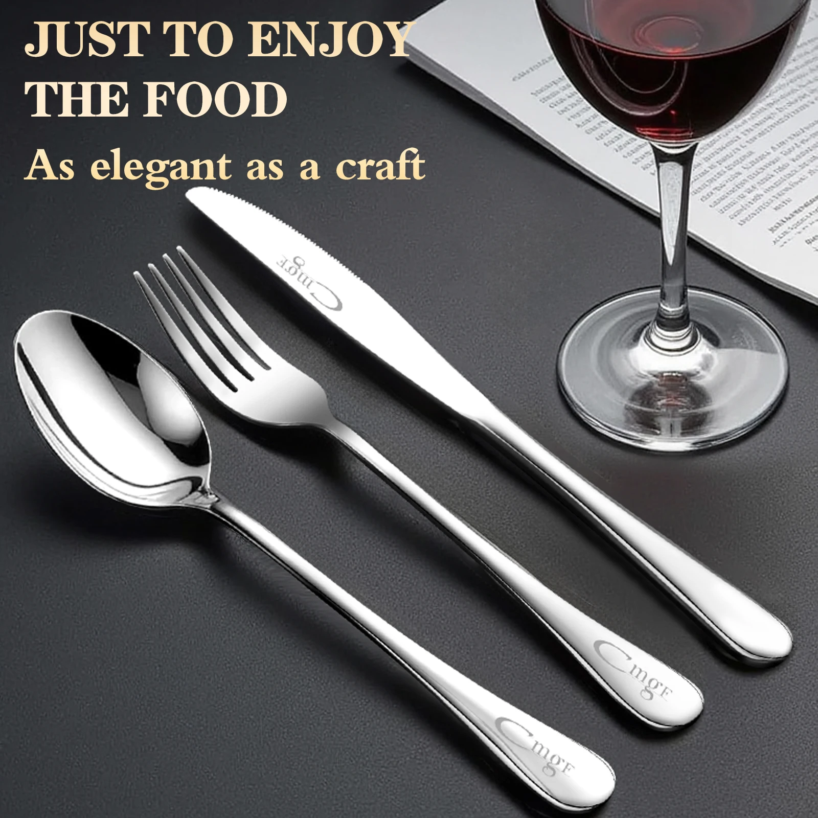 

High-End Stainless Steel Travel Tableware Set，Knife, Fork, Spoon 4-Piece Set Portable Utensils For Camping, Picnic & Home