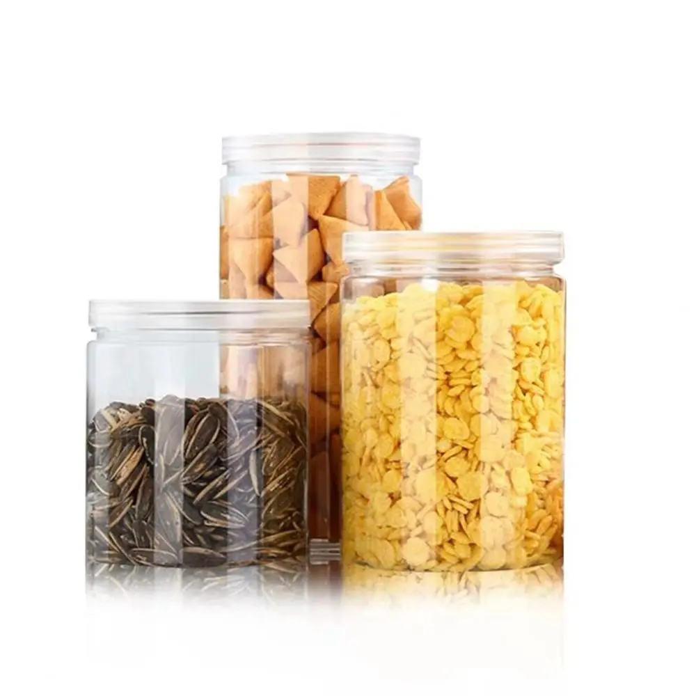 1Pc Food Sealed Glass Tank Food Container Cookie Jar Kitchen Miscellaneous Grain Transparent Organizer