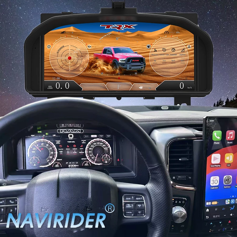 For Dodge Ram 1500 2008-2018 Clock Instrument Cluster GPS Speedometer Virtual Cockpit LCD Digital Dashboard Panel Tachometer