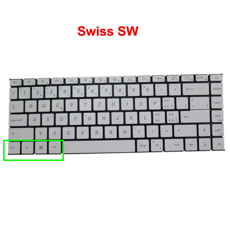 

Ноутбук с подсветкой клавиатуры для MSI V190622DK1 SW S1N-2ECH331-SA0 S1N2ECH331SA0 Swiss SW белый без рамки Новый