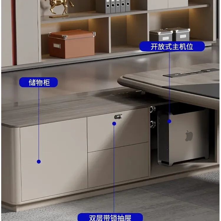 Boss Table President Simple Modern Office Desk and Chair Combination 1