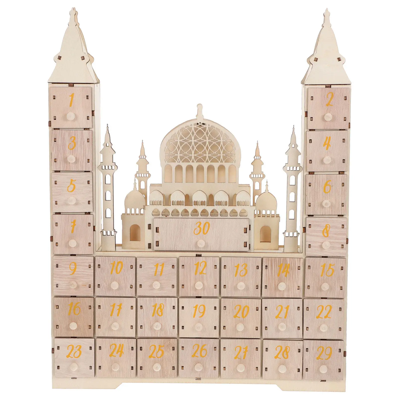 Ramadan Advent Calendar 30 Days Wooden Countdown Drawers Islamic Party Supplies Eid Festival Countdown Calendar Ramadan
