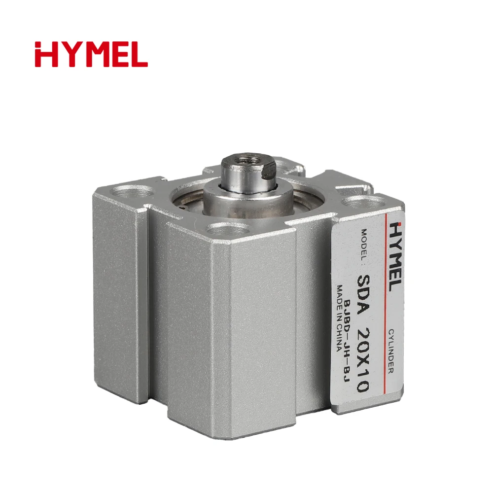 SDA Pneumatic Cylinder 12/16/20/25/32/40/50/63/80/100 Bore Series Double Acting 5-100mm Stroke Compact Thin Air Cylinders